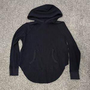 Aritzia TNA Black Waffle Knit Hoodie Medium
